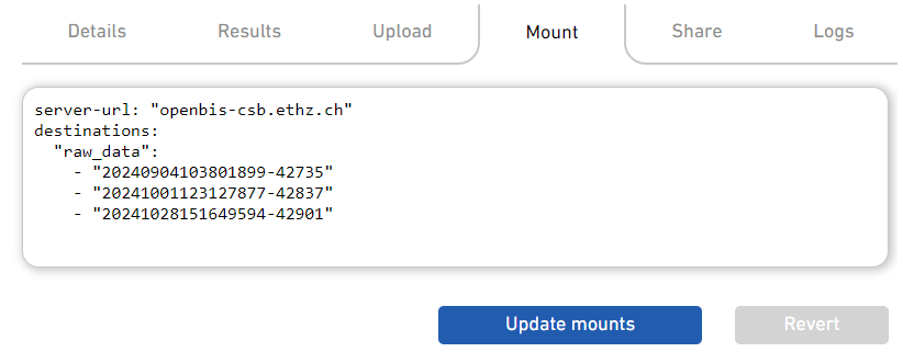RRP Mount openBIS datasets